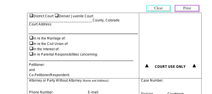 portion of empty spaces in child custody paper jdf 1000 form