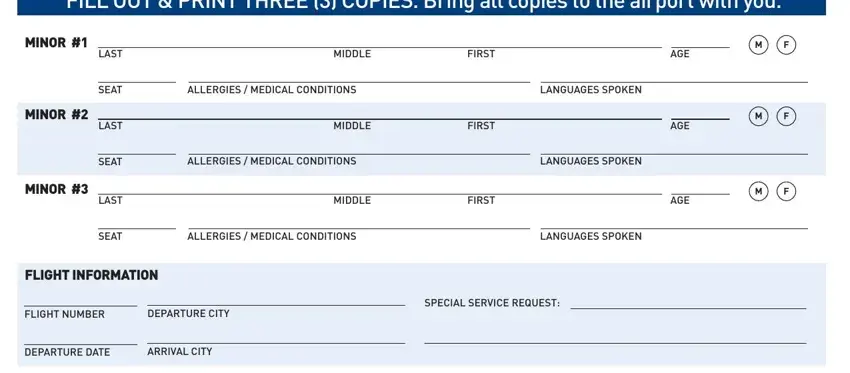 filling in unaccompanied minor form part 1