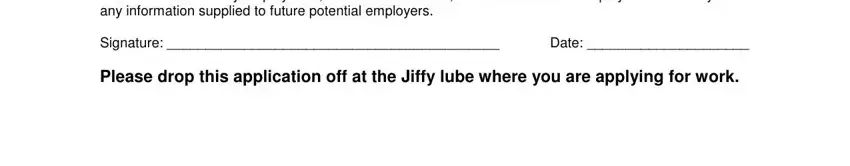 Filling out jiffy lube careers com stage 5