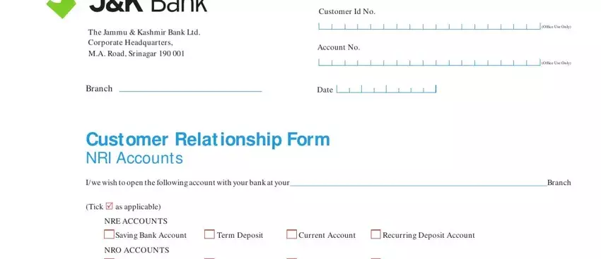 portion of empty spaces in j k bank account transfer application