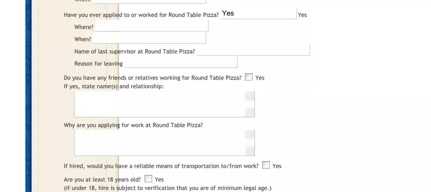 round table application print out When, Yes, Yes, Where, When, Reasonforleaving, Yes, Ifyesstatenamesandrelationship, Yes, Areyouatleastyearsold, and Yes fields to fill