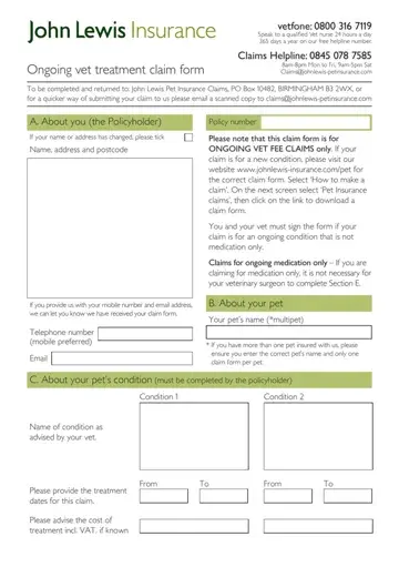 John Lewis Claim Form Preview