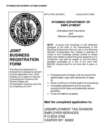 Joint Registration Wyoming Form Preview