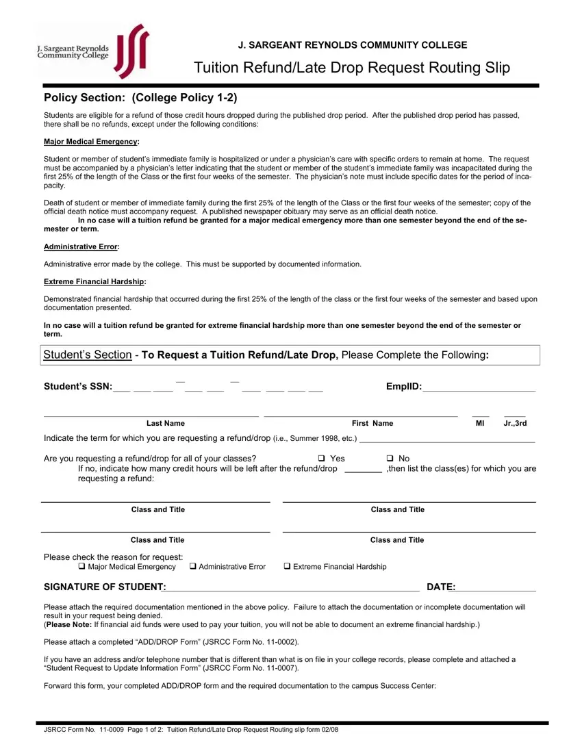 Jsrcc Form 11 0009 first page preview