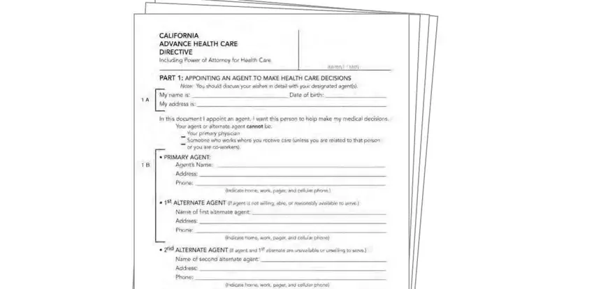 advance health directive kit fields to complete