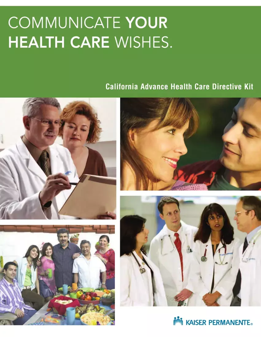 Kaiser Health Care Directive first page preview