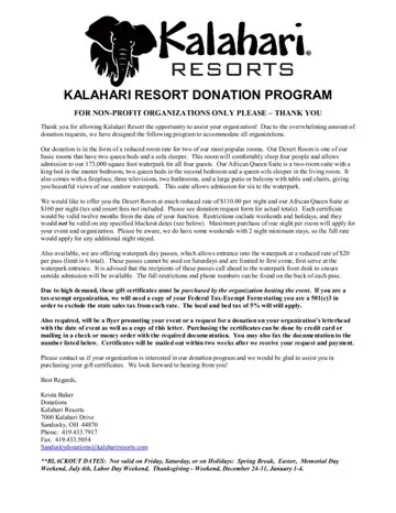 Kalahari Resort Donation Request Form Preview