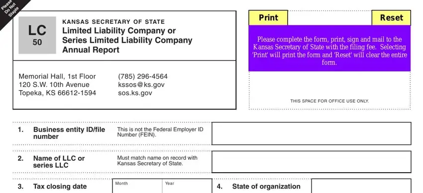 step 1 to completing kansas form lc