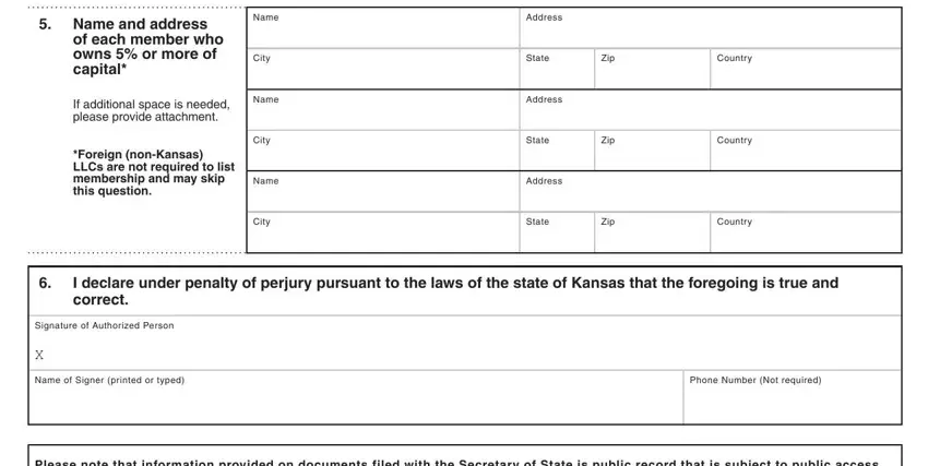 step 2 to filling out kansas form lc