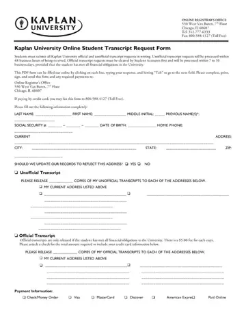 Kaplan University Transcript Preview