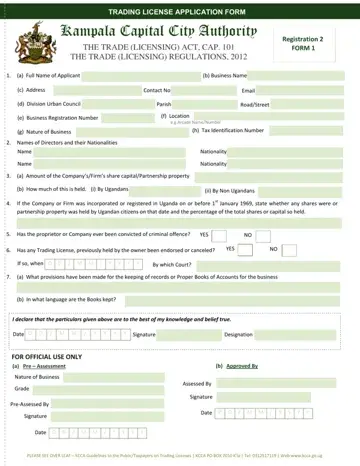 Kcca Application Form Preview