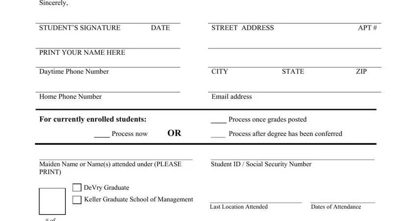 entering details in how can i get transcripts from keller graduate school of management part 1