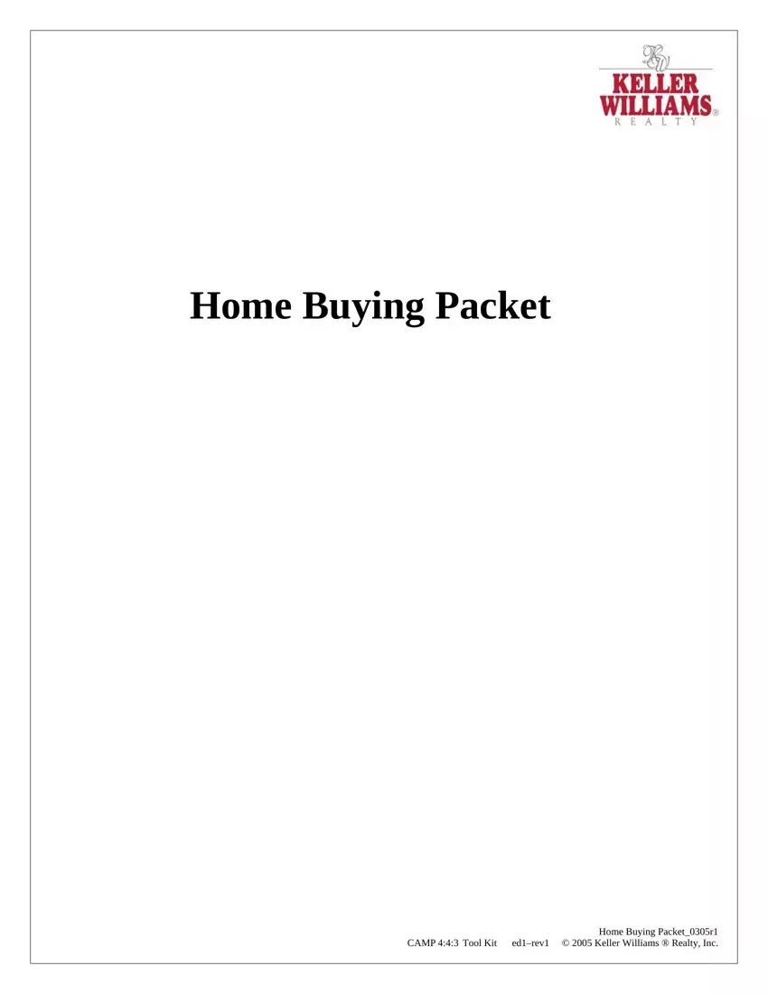 Keller Williams Buyer Packet first page preview