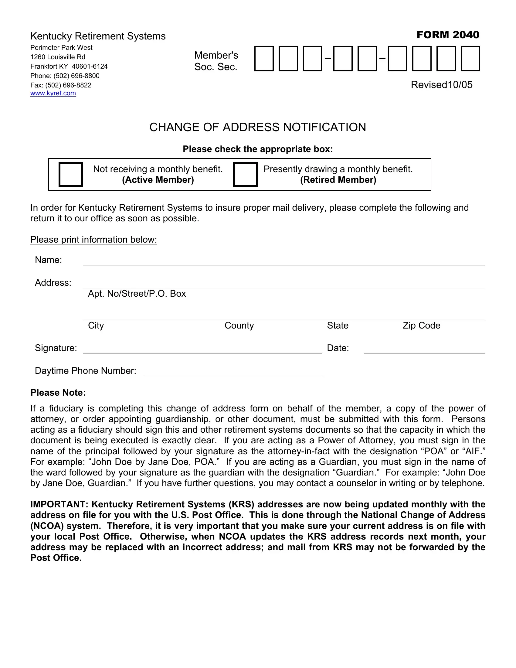 Kentucky Snap Forms