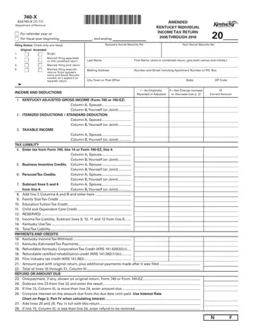 Kentucky Form 740 X Preview