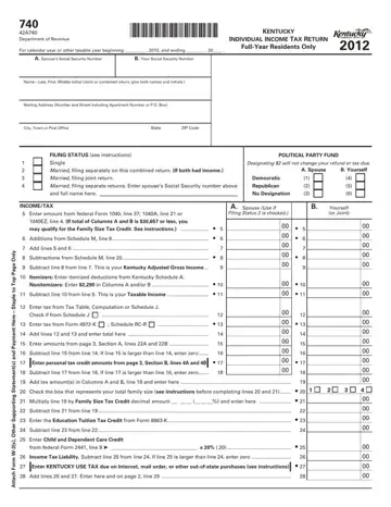 Kentucky Form 740 Preview