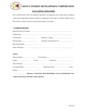 Kenya Loan Application Form Preview