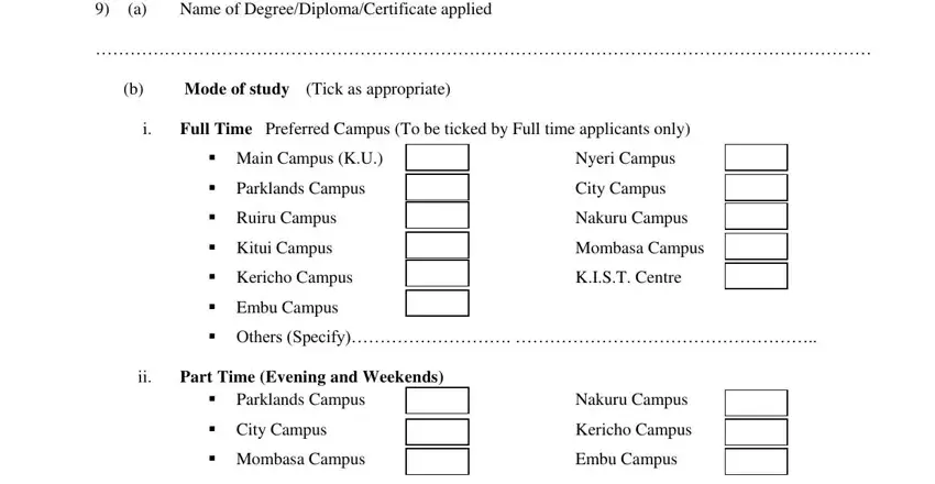 step 3 to filling out kenyatta university website