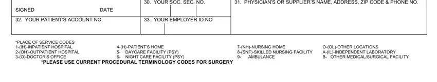 key benefits administrators claims address YOURSOCSECNOYOUREMPLOYERIDNO, and YOURPATIENTSACCOUNTNO fields to fill out