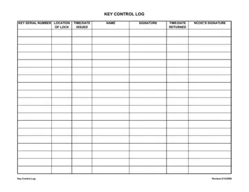 Key Control Log Form Preview