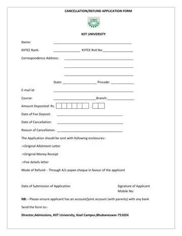 KIIT Application Form Preview