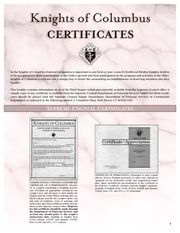 Knights Columbus Explorer Certificate Form Preview