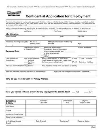 Krispy Kreme Job Application Preview