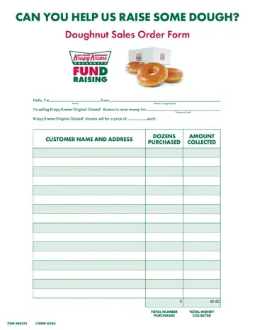 Krispy Kreme Order Form Preview