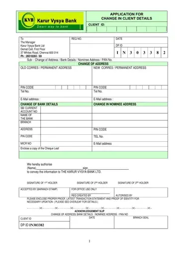 Kvb Bank Account Form Preview