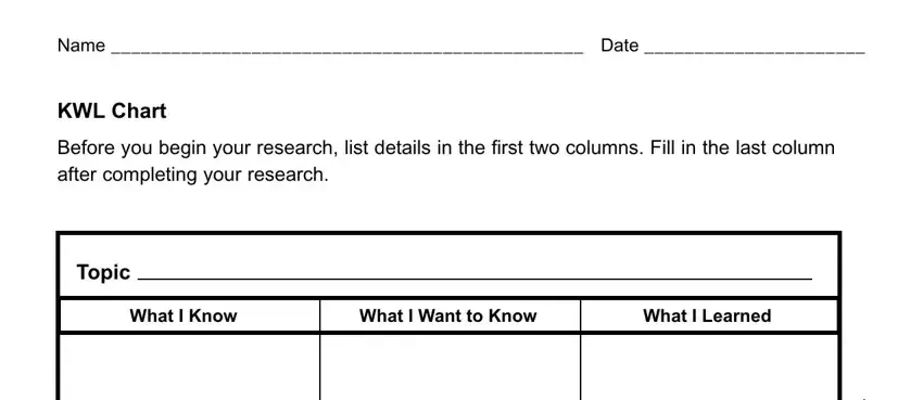 printable kwl chart blanks to fill in