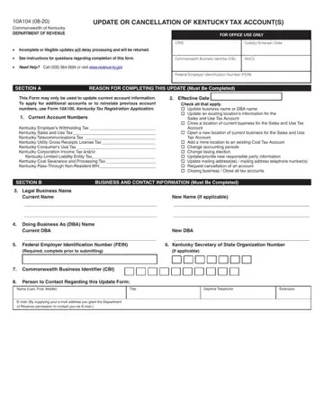 Form 10A104 Preview
