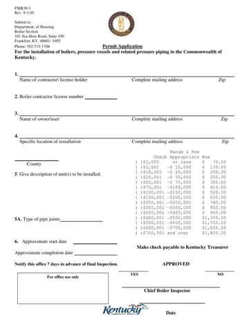 Ky Boiler Permit Application Form Preview
