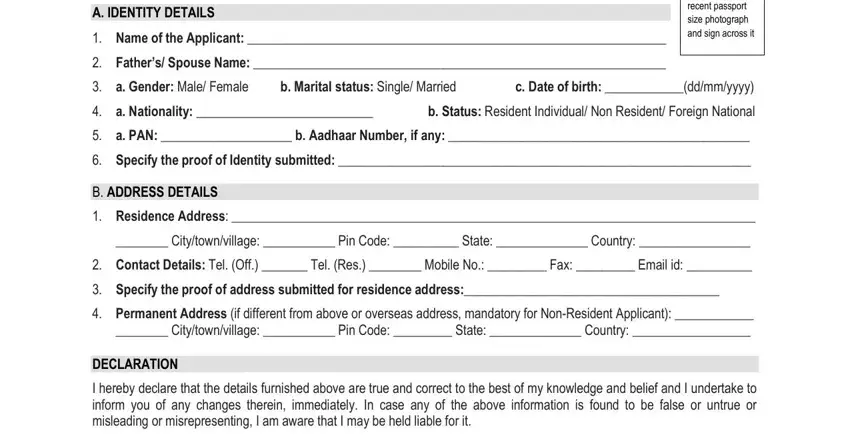part 1 to filling out state bank of india kyc form