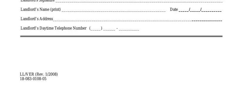 Filling out sample tenant verification form step 3