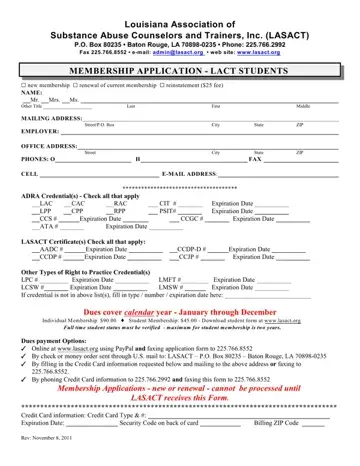 Lasact Membership Form Preview