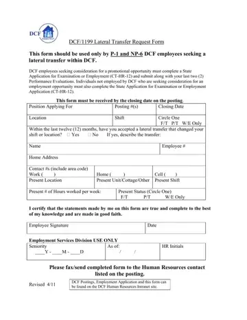 Lateral Transfer Request Form Preview