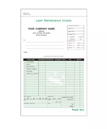 Lawn Maintenance Invoice Template Preview