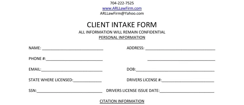 part 1 to completing attorney new client intake form