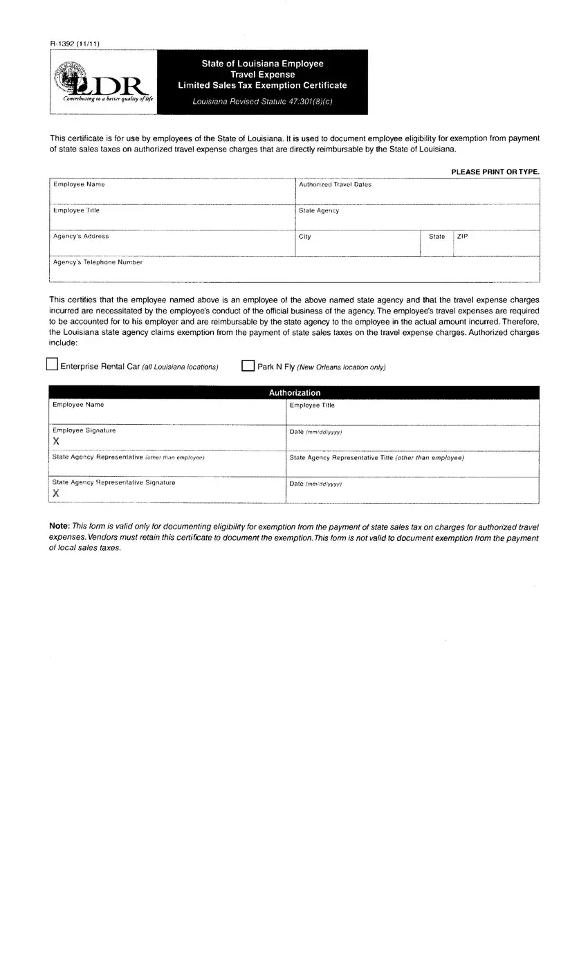 Ldr Form R 1392 first page preview