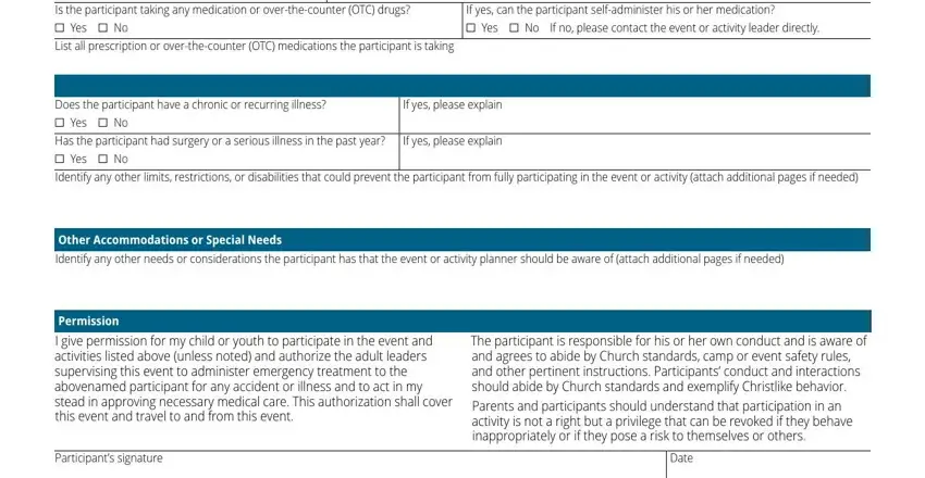 step 2 to completing lds permission slip half sheet