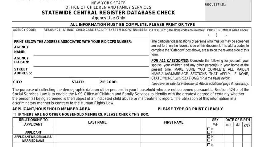 Finishing ocfs scr form step 2