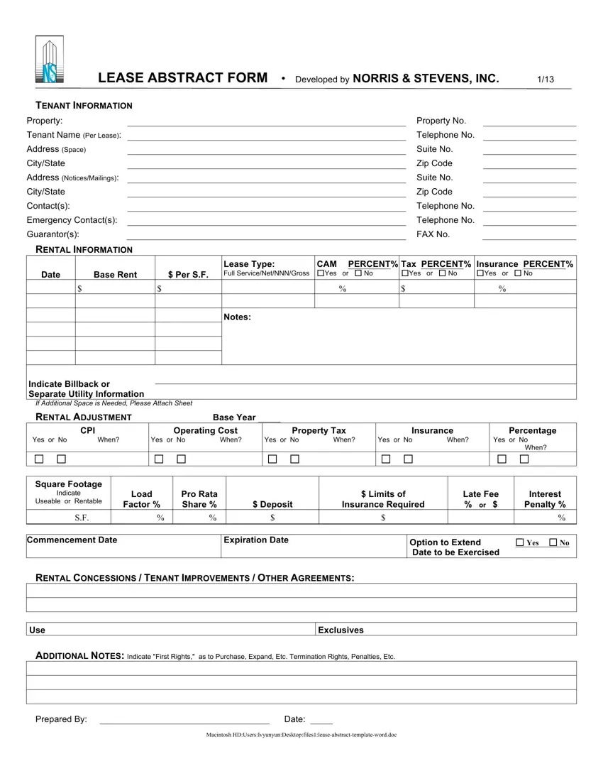Lease Abstract Form Fill Out Printable PDF Forms Online Lease Abstract Form Fill Out Printable PDF Forms Online