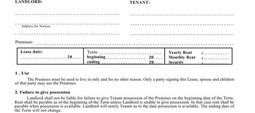 completing  blumberg lease agreement t 186 form stage 1