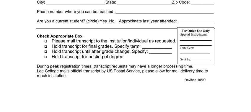 Lee College Transcript Request PDF Form FormsPal