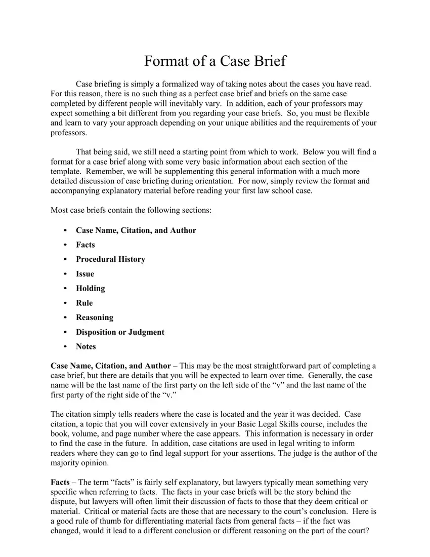 Legal Brief Format first page preview