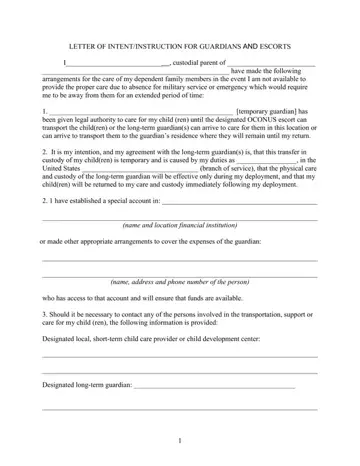 Letter Custodial Parent Form Preview