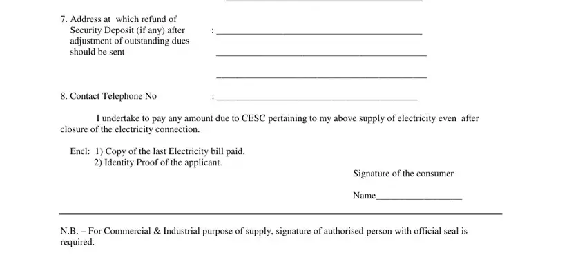 Filling in request letter for disconnection of electricity connection step 2
