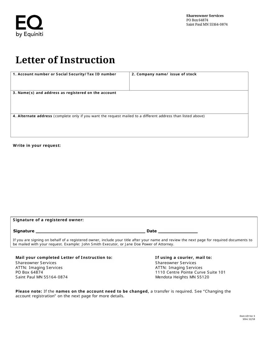 Letter Of Instruction first page preview