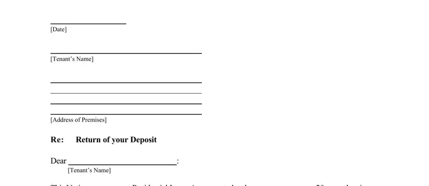request letter for refund of security deposit from government tender empty fields to fill in