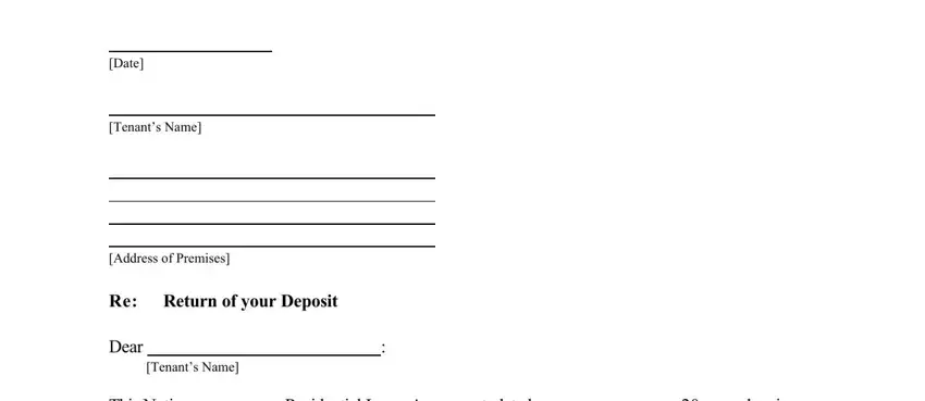 letter for release of security deposit empty fields to fill in